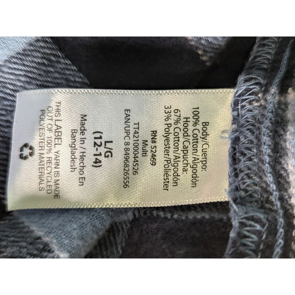 Women's time and tru black and blue flannel large - Picture 8 of 9